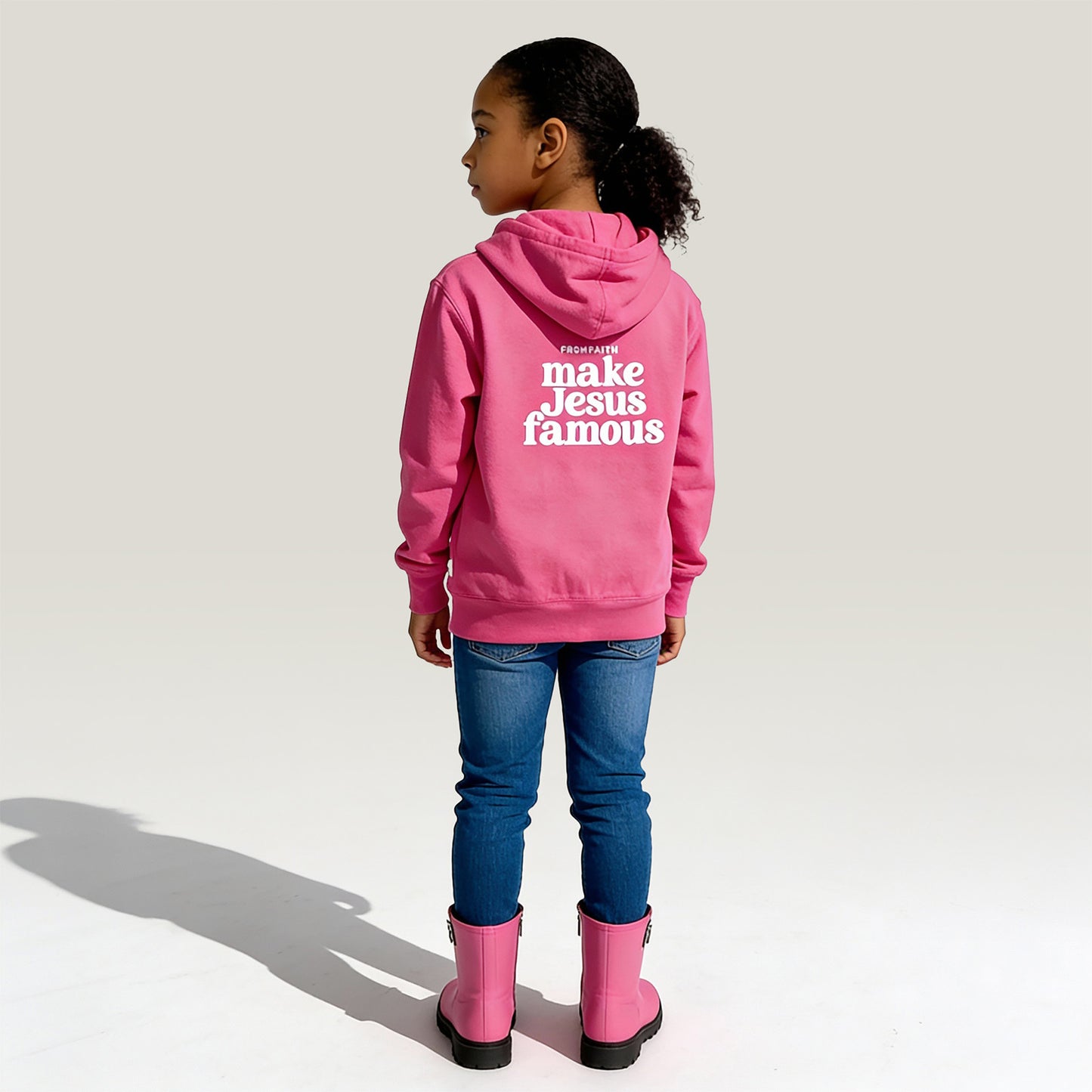 Hot Pink MJF Youth Zip Hoodie