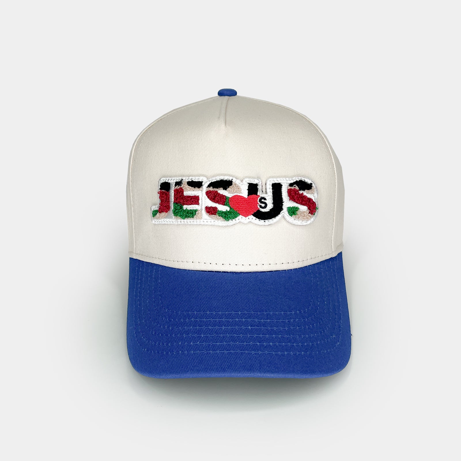 Jesus Loves U Blue & Natural Snapback