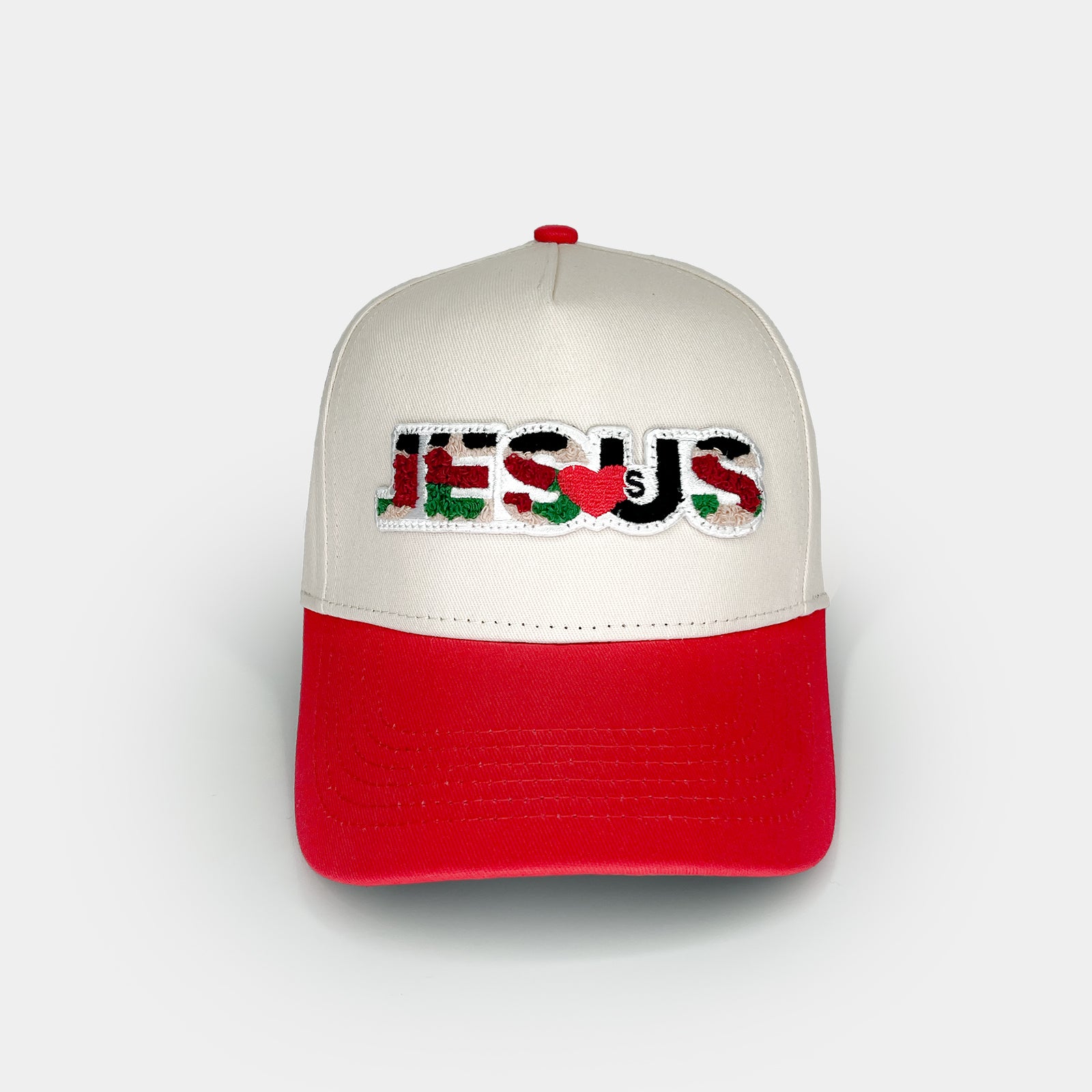 Jesus Loves U Red & Natural Snapback
