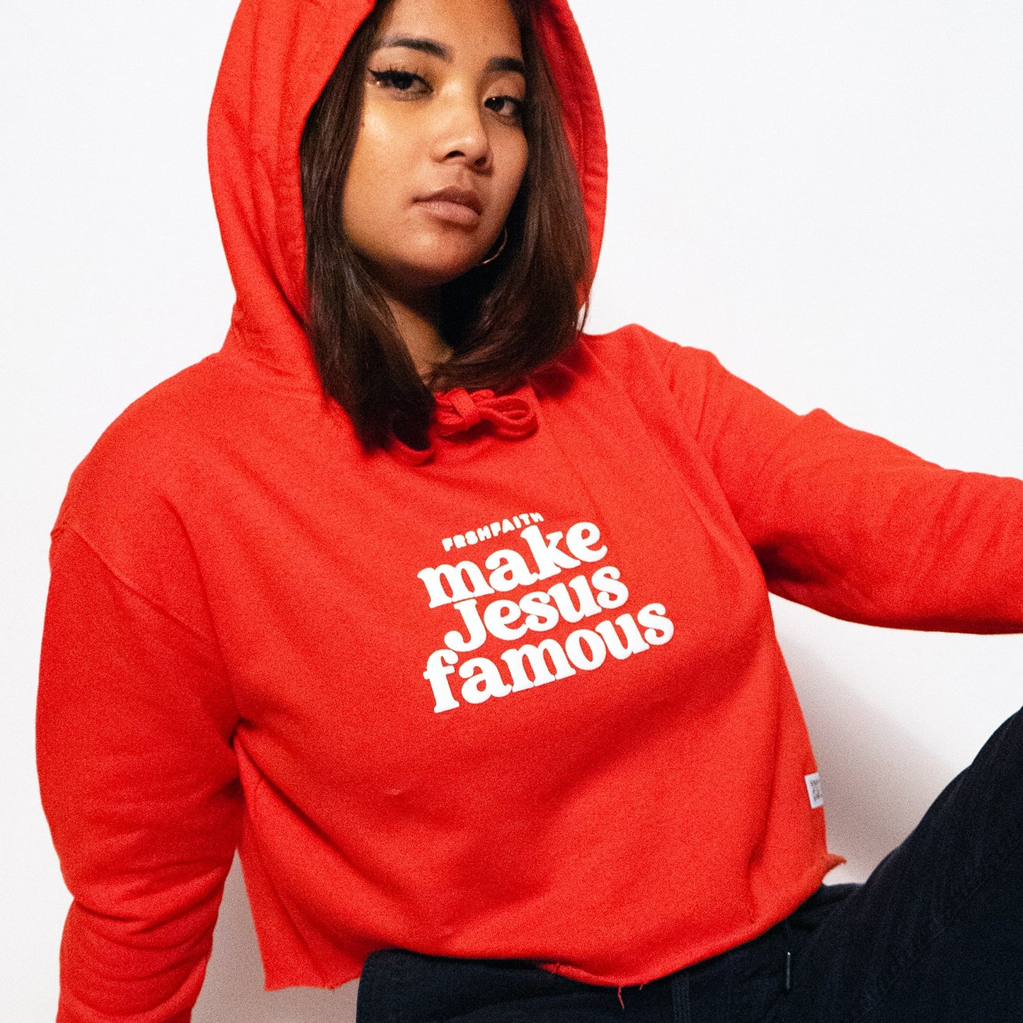 Rose Red Crop Hoodie