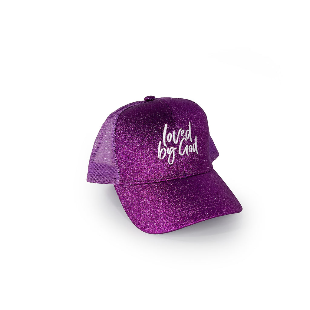 Loved by God Glitter Trucker Hats